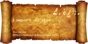 Lampert Édua névjegykártya